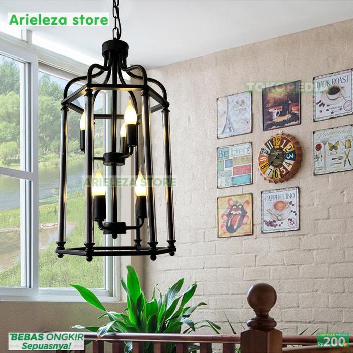 Gambar AS New Lampu Gantung Amerika Klasik Lampu Gantung Retro Untuk Restoran - Hitam, cahaya hangat dari Arieleza Store undefined Tokopedia