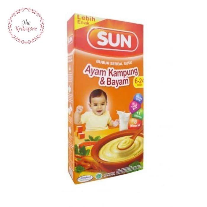 Gambar SUN Bubur Bayi Sereal Ayam Kampung & Bayam 6 Bulan Plus 120 gr dari TheKribstore undefined Tokopedia