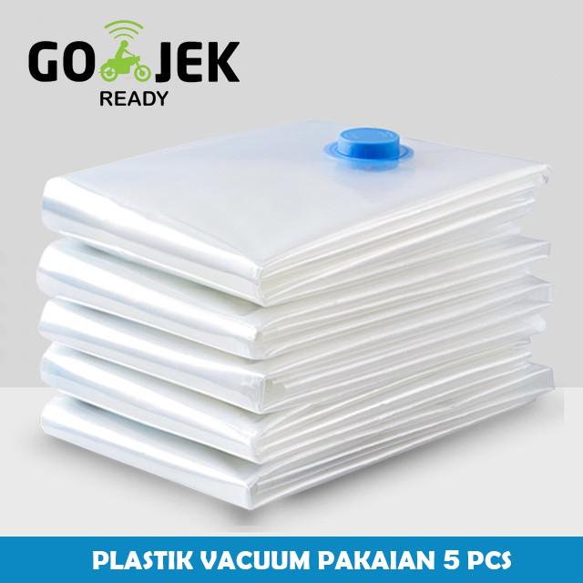 Gambar 5 PCS Plastik Vacum Packing Baju Travel Vaccum Bag Vakum Press Pakaian - 70x100cm dari Zio Warehouse undefined Tokopedia
