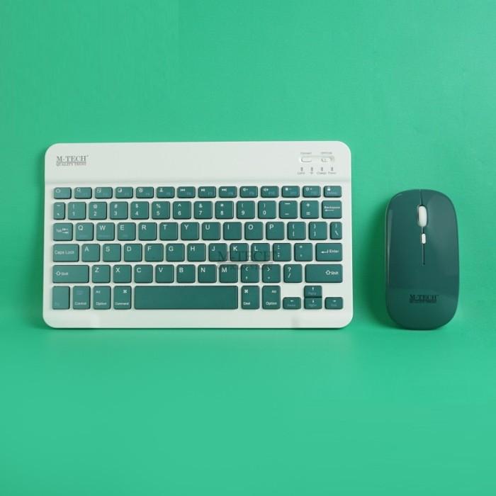 Gambar M-Tech Combo Keyboard Mouse Bluetooth STK-07 / STK07 - Dark Green dari Gaming Plus Store undefined Tokopedia