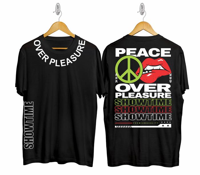 Gambar BIQUEENA KAOS DISTRO SHOWTIME OVER PLEASURE SLANKERS / JAPAN STYLE / - Black, L dari Biqueena undefined Tokopedia