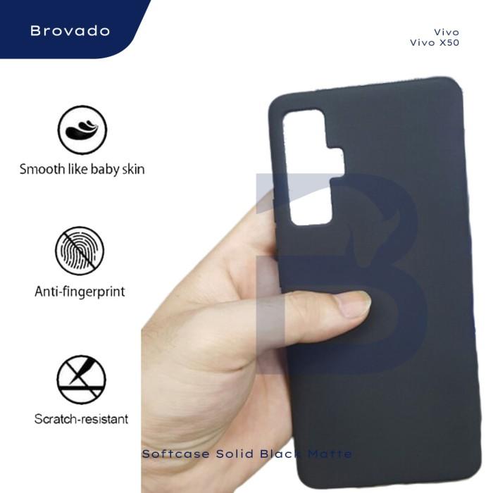 Gambar Casing Vivo X50/X60/X70/X80 Softcase Solid Black Matte Silikon Hitam - X50, Casing Hitam dari BROVADO undefined Tokopedia