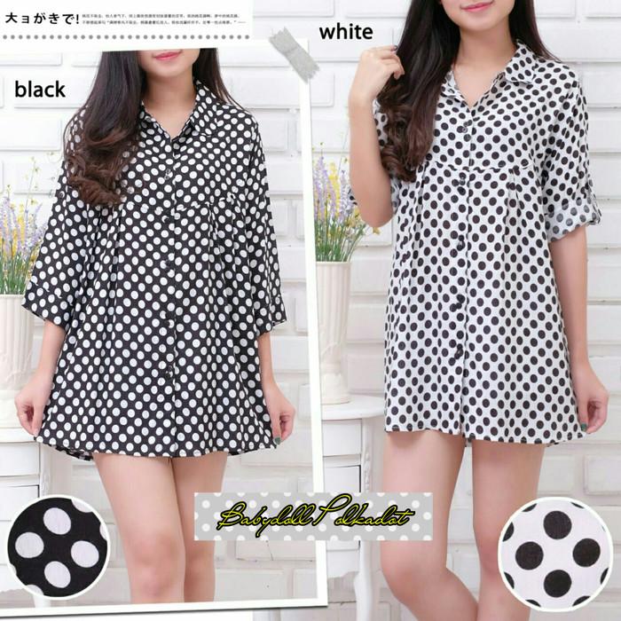 Gambar Baju Wanita Pakaian Cewek Fashion Perempuan Babydoll Polkadot - Hitam dari FASHION BAJU KEKINIAN undefined Tokopedia