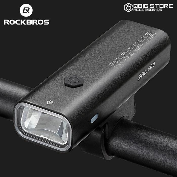 Gambar Lampu Depan Sepeda 600LM Rockbros RHL600 Waterproof IPX6 - Hitam dari Qbig Store undefined Tokopedia