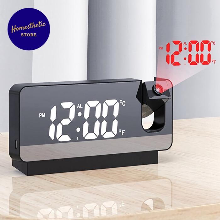 Gambar Jam Meja Alarm Digital LED Screen Display Modern Clock denga Proyektor - Hitam dari Homesthetic Store undefined Tokopedia