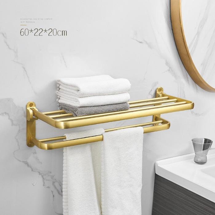 Gambar Aksesoris Kamar Mandi Organizer Model 2Layer Warna Emas - Rak mandi 60cm dari Royalty_store.id undefined Tokopedia