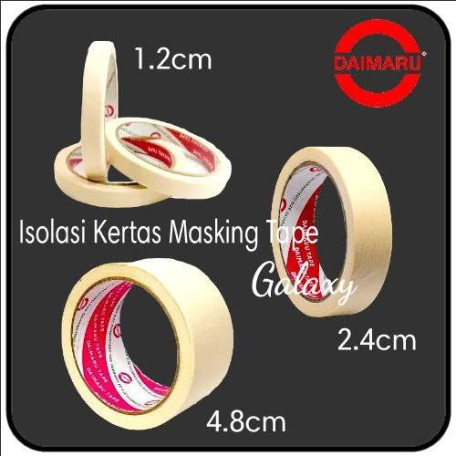 Gambar Isolasi Kertas - DAIMARU Masking Tape - 1.2cm / 2.4cm / 4.8cm - 4.8cm dari Galaxy.Express undefined Tokopedia