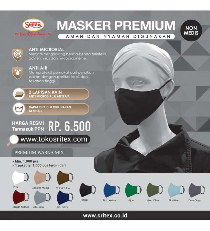 Gambar Toko Sritex Masker Premium Warna 2 ply - 1 pc - MAROON dari tokosritex undefined Tokopedia