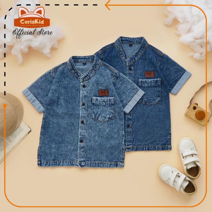 Gambar [Ceriakid] Kemeja Anak Jeans Harajuku 1 2 3 4 5 6 7 8 9 tahun - darik, xs dari ck bajuanak Kota Cimahi Tokopedia