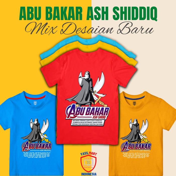 Gambar KAOS DAKWAH ANAK KHULAFAUR RASYIDIN USIA 1-13 TAHUN KAOS DAHABAT NABI - Abu Bakar, S dari Bunayyas Clothing undefined Tokopedia