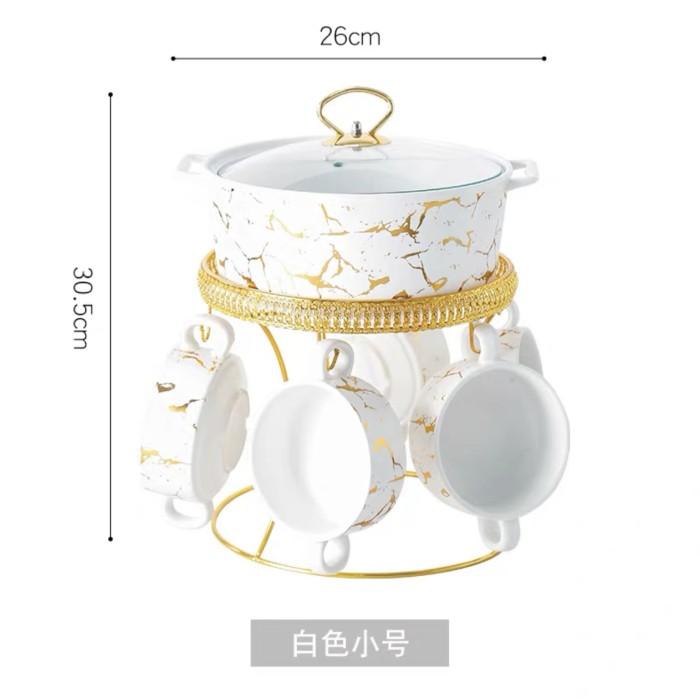 Gambar Marble Bowl Set Soup Pot / Mangkok Marble Sup Set Panci Keramik - M White dari AestheticHome.Id undefined Tokopedia