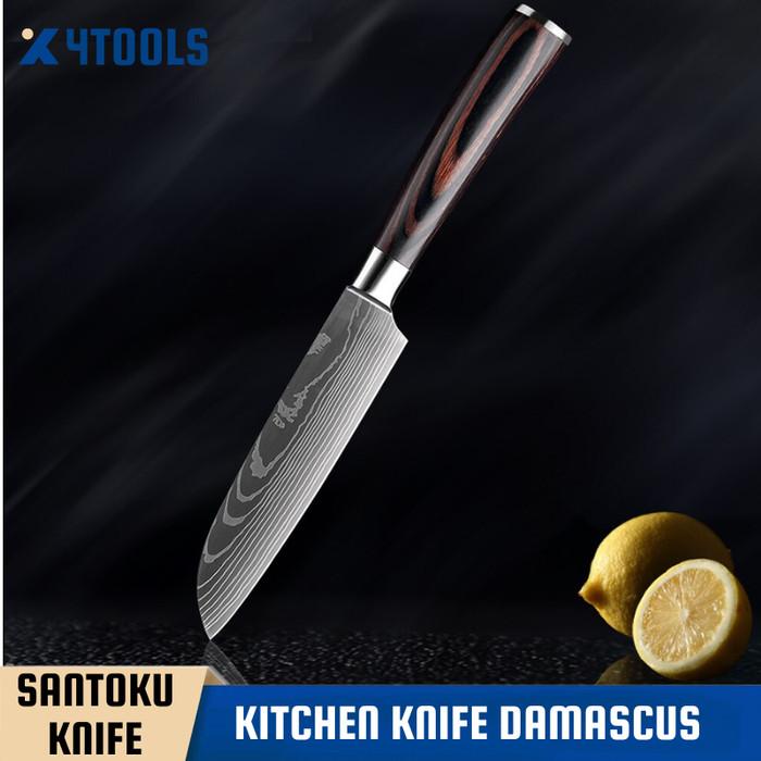 Gambar Pisau Dapur Jepang Super Tajam Chef Knife - 5 Inch Santoku dari OTOHEROS undefined Tokopedia