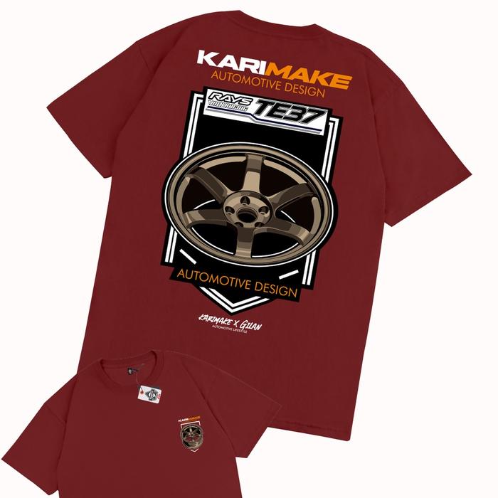 Gambar KARIMAKE ID Kaos T Shirt Velg RAYS TE37 TE 37 AUTOMOTIVE Kaos Otomotif - V2 MARUN, S dari Karimake ID Official undefined Tokopedia