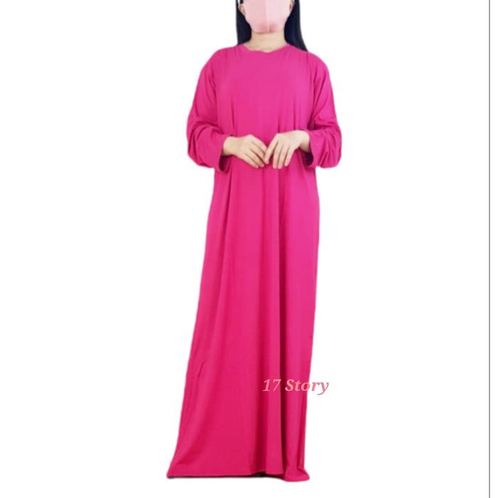 Gambar Gamis Fuschia Wanita Lengan Panjang LD 92 CM Sampai LD 150 CM 4008 - FUSCHIA, L dari 17story undefined Tokopedia