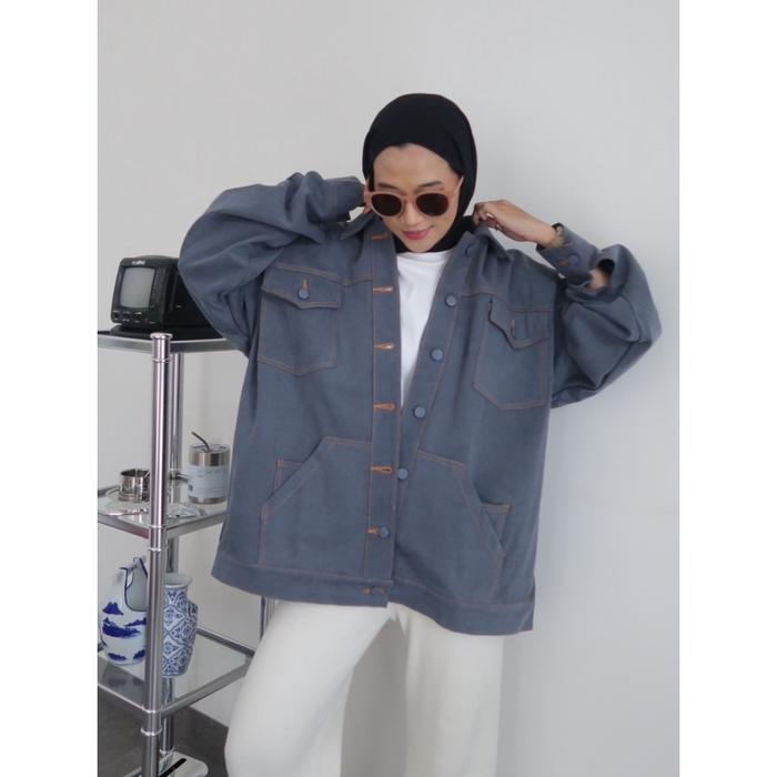 Gambar DELANEY DENIM JACKET MYRUBYLICIOUS - STONE dari MYRUBYLICIOUS COLLECTIONS undefined Tokopedia