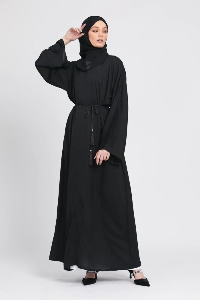 Gambar Abaya TURKI SABRINA Set Elegan Arab Saudi Baju Umroh Wanita Humasyari - Hitam, S dari Humasyari Fashion Boutique undefined Tokopedia