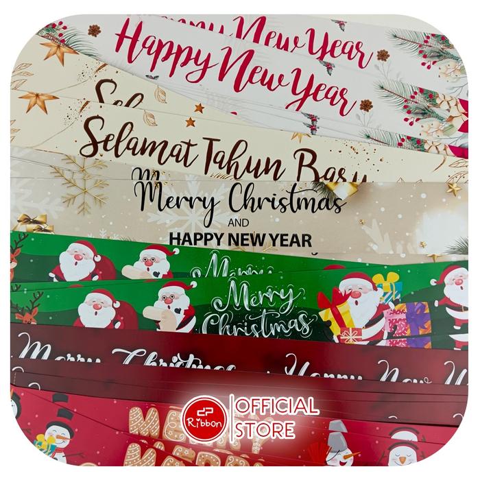 Gambar Selempang Parcel Natal Tahun Baru Merry Christmas - A dari DEPARCEL RIBBON Kota Malang Tokopedia