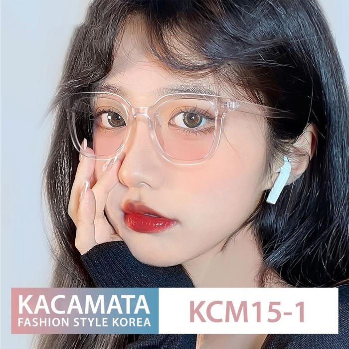 Gambar Kacamata Transparan Wanita Putih Kotak Lensa Pink Blush KCM15 - KCM15-1 dari NOMIDE STORE undefined Tokopedia