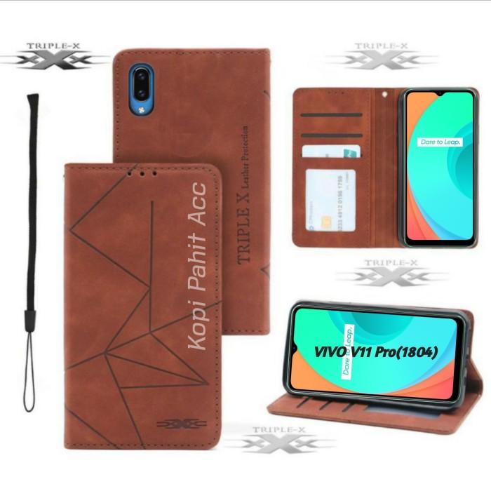 Gambar Case Vivo V11 Pro (1804) Flip Cover Wallet Leather Case Dompet Magnet - Maroon, V11 Pro(1804) dari kopipahitacc14 undefined Tokopedia