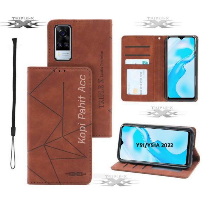 Gambar Case Vivo Y51 Y51a Y53S Flip Cover Wallet Leather Case Dompet Magnet - Maroon, Y51 (2030) dari kopipahitacc14 undefined Tokopedia