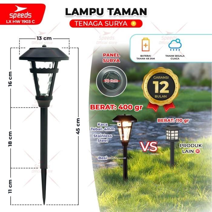 Gambar SPEEDS Lampu Taman Tenaga Matahari Anti Air Lampu Tancap 202-6008B - 1903 C dari Calary Sport Kota Surabaya Tokopedia