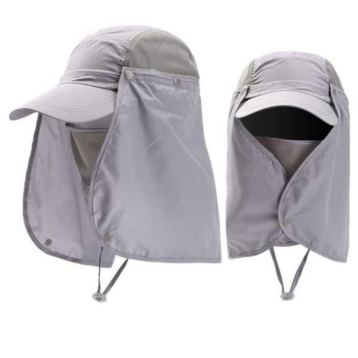 Gambar Topi Outdoor / Mancing 360 Degree UV Protection Anti Sun Hat - GRAY dari BudgetGadget undefined Tokopedia