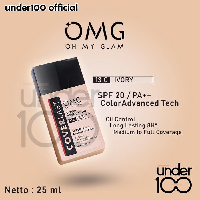 Gambar Under100 OMG Oh My Glam Coverlast Liquid Foundation Alas Bedak 25 ml - OMGFondtnCaraml dari Under100 Store undefined 3 Tokopedia