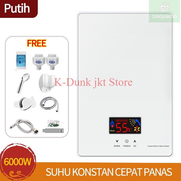 Gambar Pemanas air listrik tanpa tangki shower air panas instan Rumah Tangga - Putih dari K-Dunk Jkt Store undefined Tokopedia