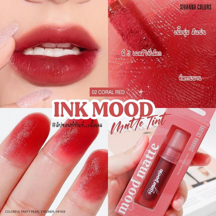 Gambar Sivanna Colors Ink Mood Matte Tint HF613 | Lip Tint - 02#Coral Red dari Auroraa Beauty undefined Tokopedia