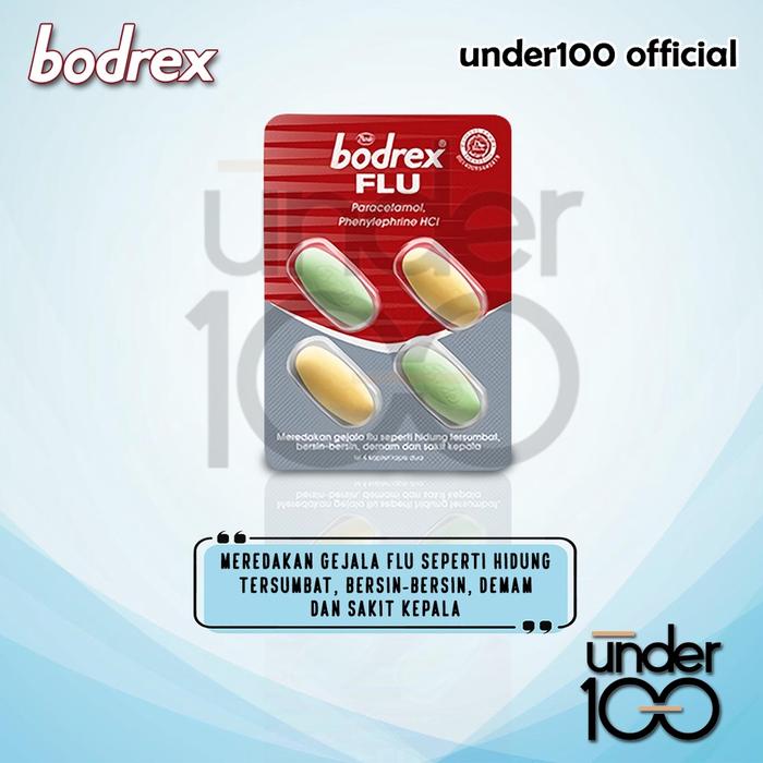 Gambar Under100  Bodrex 1 Strip isi 4 | Flu Batuk | Extra | Migra | Demam - FLU, Bodrex dari Under100 Store undefined Tokopedia
