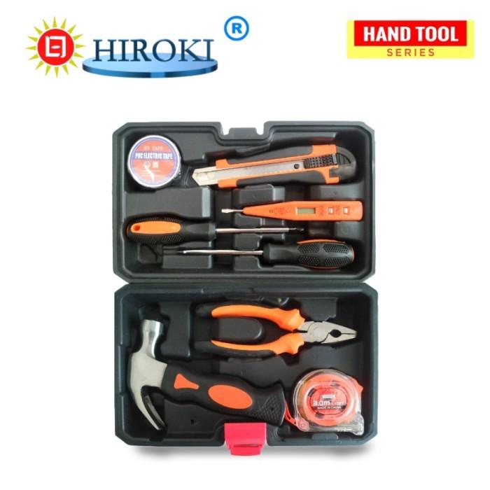 Gambar HIROKI Tool Kit Set Box Peralatan Pertukangan Hand Tools Lengkap 9 Pcs dari 3 Serangkai Teknik undefined Tokopedia