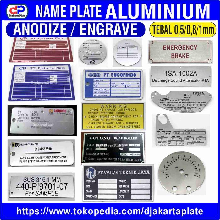 Gambar Size: 10x5cm, Name Plate ALUMINIUM ANODIZE / ENGRAVE - Tebal 0,8mm dari DjakartaPlate undefined Tokopedia