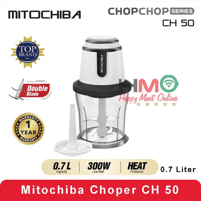 Gambar Mito Chopper Mitochiba CH 50 Kapasitas 0,7 L Food Processor Blender Penggiling Bumbu Daging Sayur Chopchop - HITAM dari Happy Mart Online undefined Tokopedia