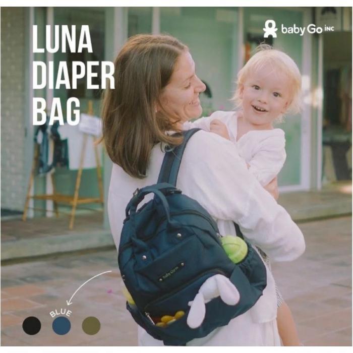 Gambar BabyGo Inc Luna Diaper Bag Baby Go Luna Diapee Bag Tas Popok Bayi - Blue dari Aston baby shop undefined Tokopedia