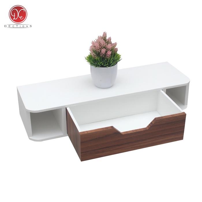 Gambar Rak Laci Dinding Tempat Rias Makeup Minimalis Kamar Aesthetic 60x20 cm - Putih-Cklat dari DEcTionS Living undefined Tokopedia