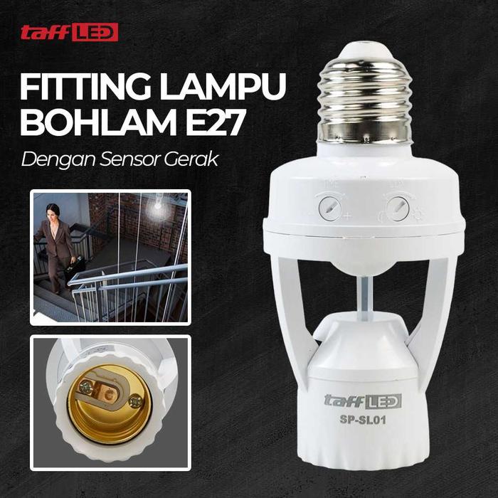 Gambar Fitting Lampu Bohlam Motion Sensor Gerak Otomatis Nyala 240V 60W E27 - Putih dari Raja Komputer Jakarta undefined Tokopedia