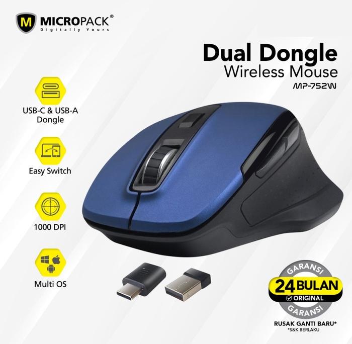 Gambar Micropack Dual Wireless Mouse MP-752W - Biru dari Golden Mouse undefined Tokopedia