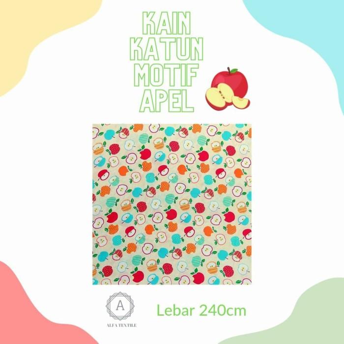 Gambar Kain katun CVC Motif Apple Apel Lebar 240 Cm per 100cm - Krem dari Toko Alfa Textile Online undefined Tokopedia