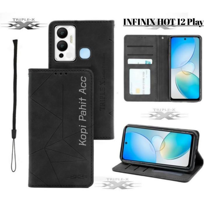 Gambar Case Infinix Hot 12 Play Flip Cover Wallet Leather Case Dompet Magnet - Hitam, Inf.Hot 12 Play dari kopipahitacc14 undefined Tokopedia