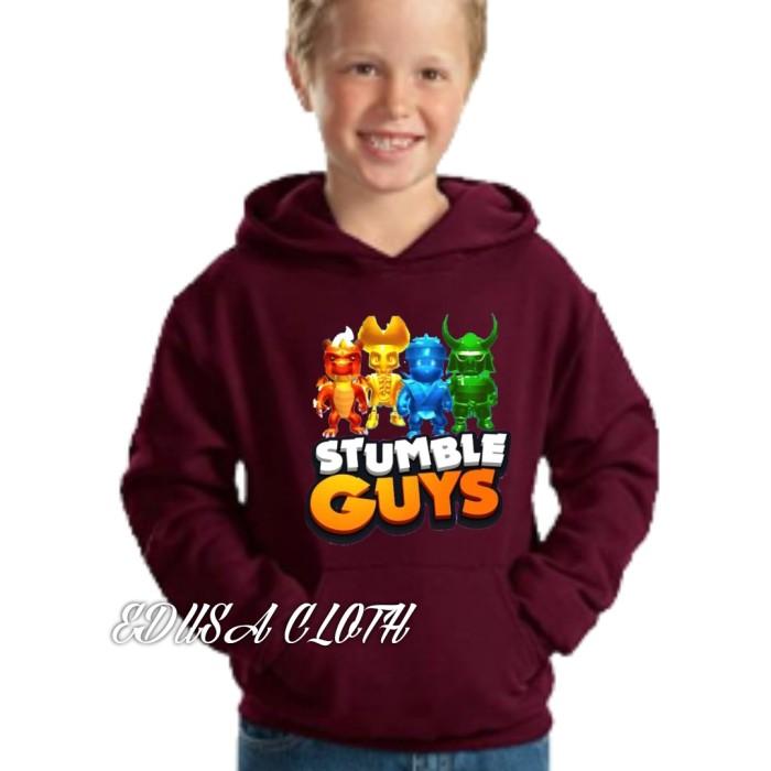 Gambar jaket stumble guys skin hoodie sweater anak - Maroon, XL (9-11 thn) dari bungakustore01 undefined Tokopedia
