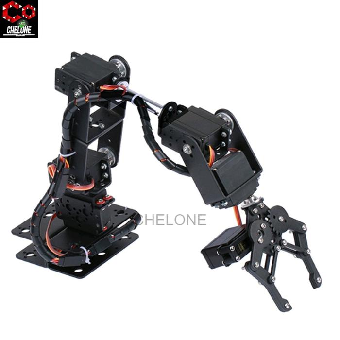 Gambar Lengan Robotik Mekanik DIY Bahan Metal Dengan Servo 6pc Servo Penjepit - Standard, Dengan Servos dari ChelOne undefined Tokopedia