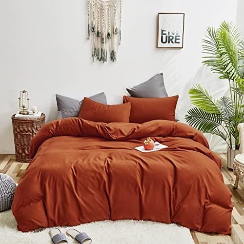 Gambar Cottonight Rust Comforter Set Full Burnt Orange Bedding Comforter Set dari Home and Kitchen USA undefined Tokopedia