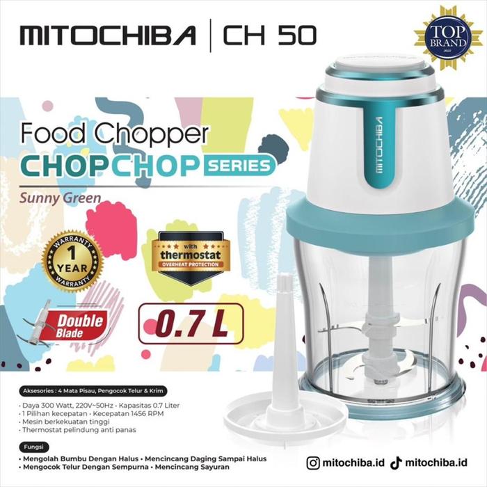 Gambar MITOCHIBA Food Magic Chopper Blender CH50 / CH-50 / CH 50 0.7L - Green / Hijau dari Tsurayya Elc undefined Tokopedia