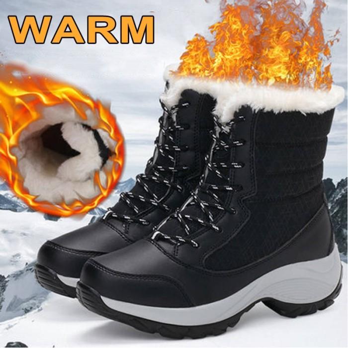 Jual Snow Women Boots Soft Platform Boots Waterproof Shoes For