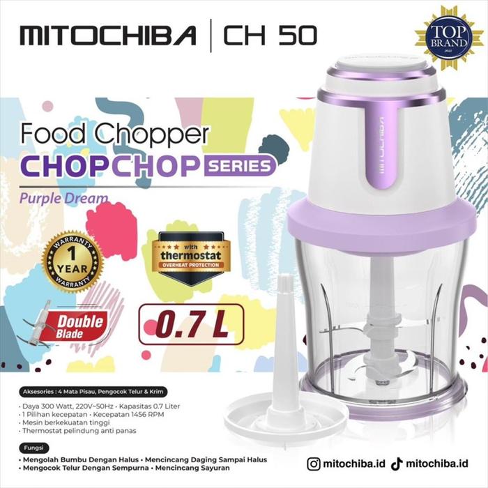 Gambar MITOCHIBA Food Magic Chopper Blender CH50 / CH-50 / CH 50 0.7L - Violet dari Tsurayya Elc undefined Tokopedia