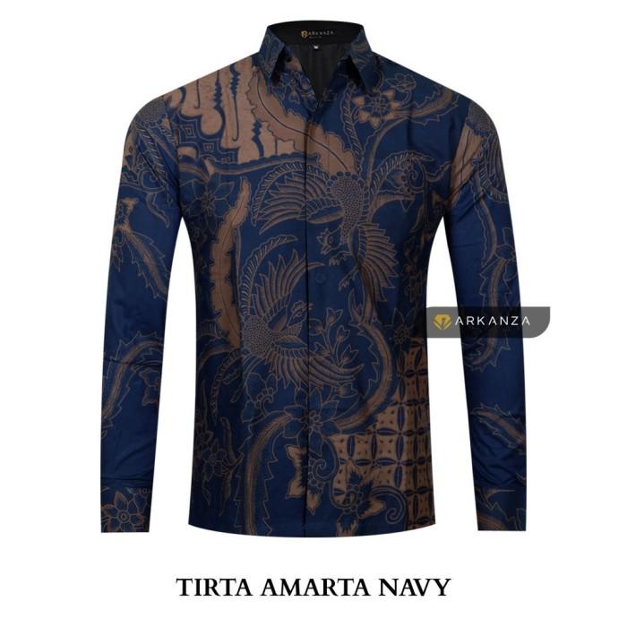 Gambar Kemeja Batik Arkanza Motif Tirta Amarta Navy - M, PANJANG dari Gudang Batik Arkanza undefined Tokopedia