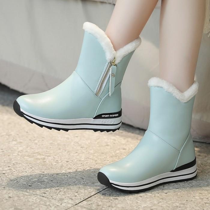 Jual INS Women Ankle Boots 22-26cm Thick Snow Boots Ankle Boots