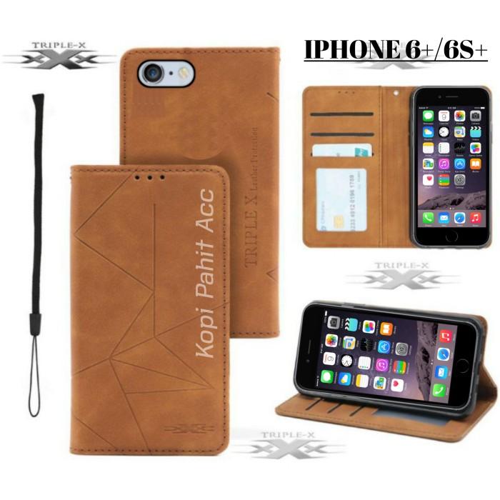 Gambar Iphone 6 Plus/6s Plus Flip Cover Wallet Leather Case Dompet Magnet - Cokelat, IPhone 6+/6S+ dari Tripel x Part undefined Tokopedia