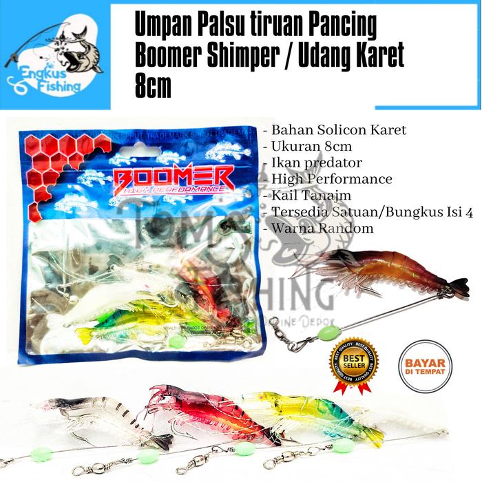 Gambar Umpan Pancing Casting Palsu Tiruan Boomer Udang Karet Silikon 8cm - 4pcs/Perbungkus dari Toms Fishing undefined Tokopedia