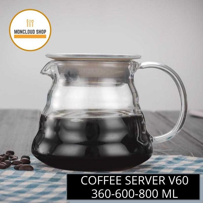 Gambar Coffee Maker Server Kopi V60 Teko Kaca Saring 360-600ml Pot Drip dari Moncloud Shop undefined Tokopedia